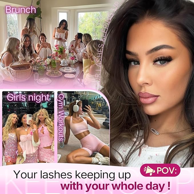 200D Volume Lash Clusters 10-16mm Wispy Eyelash Clusters Fluffy Cluster Eyelash Extensions D Curl Individual Lashes DIY Wearable Lash Extension by Yawamica