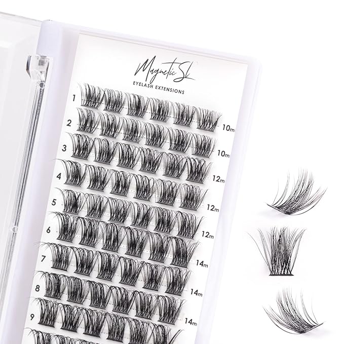 Cluster Lashes 72 Individual Lashes Clusters Eyelash Extensions False Eyelashes DIY Lash Extension Kit Reusable False Eyelashes Natural Look Mix 10-16mm-DM17