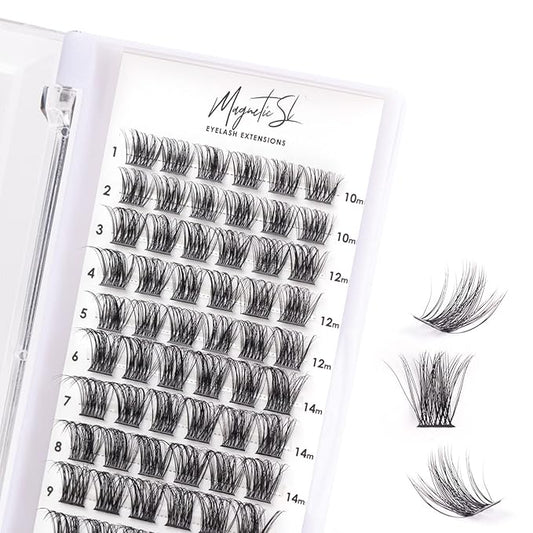 Cluster Lashes 72 Individual Lashes Clusters Eyelash Extensions False Eyelashes DIY Lash Extension Kit Reusable False Eyelashes Natural Look Mix 10-16mm-DM17