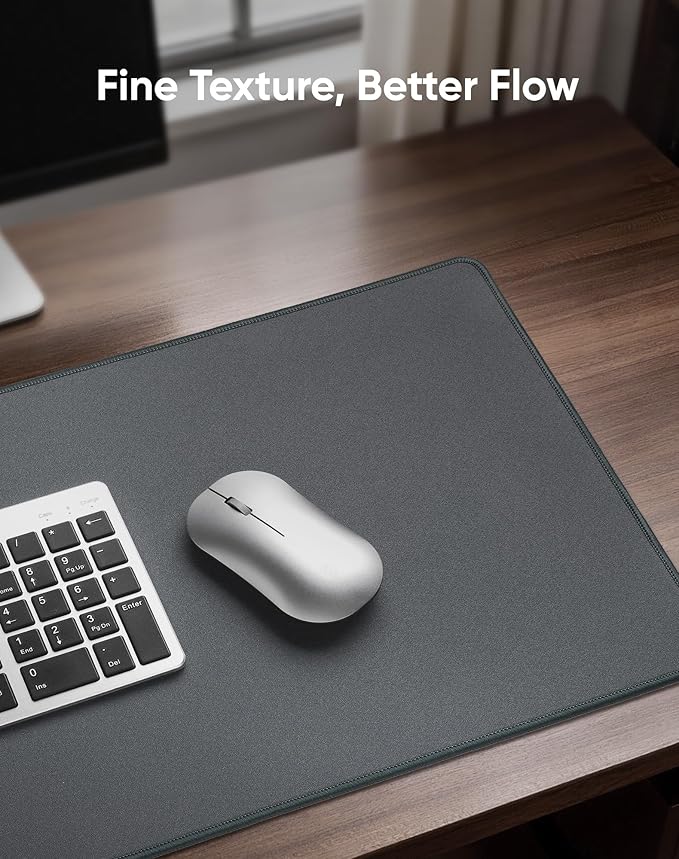 Waterproof Large Gaming Mouse Pad with Durable Stitched Edges, Non-Slip Rubber Base, Grainy Jacquard Mouse Mat Desk Pad for Home Office Gaming, 31.5''x11.8''x0.12'', Matte Gray