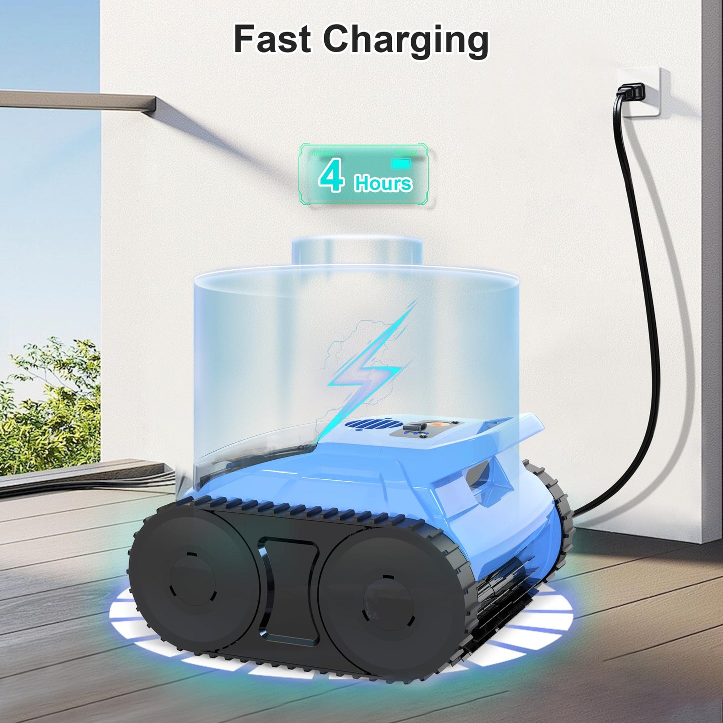 Pool Vacuum for Inground Pools, Zyerch Cordless Robotic Pool Cleaner, Automatic Pool Vacuum with Wall Climbing & Waterline Scrubbing, Cleaning Up to 2100 Sq.ft, 180 Min