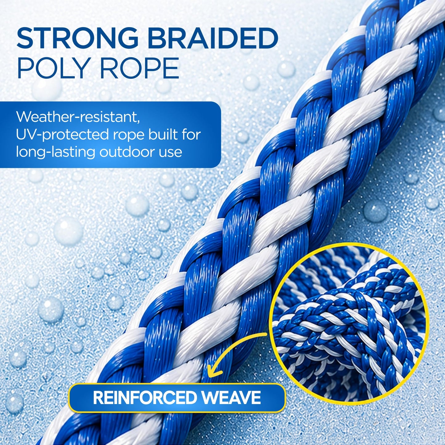 FibroPool 50 ft Pool Safety Rope with 16 Floats – Adjustable Buoy Lane Divider, UV Braided, Chrome Hooks – Shallow & Deep End Line for Inground & Above Ground Swimming Pools