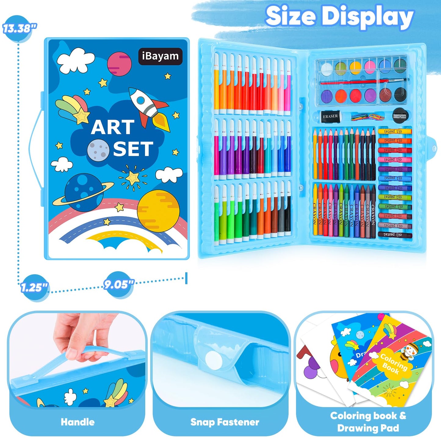 iBayam Coloring Set for Adult, Cute Preppy Stuff, 149-Pack Sketching Drawing Supplies Kits Painting Kits Art Set, Drawing Pad, Coloring Book, Crayons, Pastels, Pencils, Pens