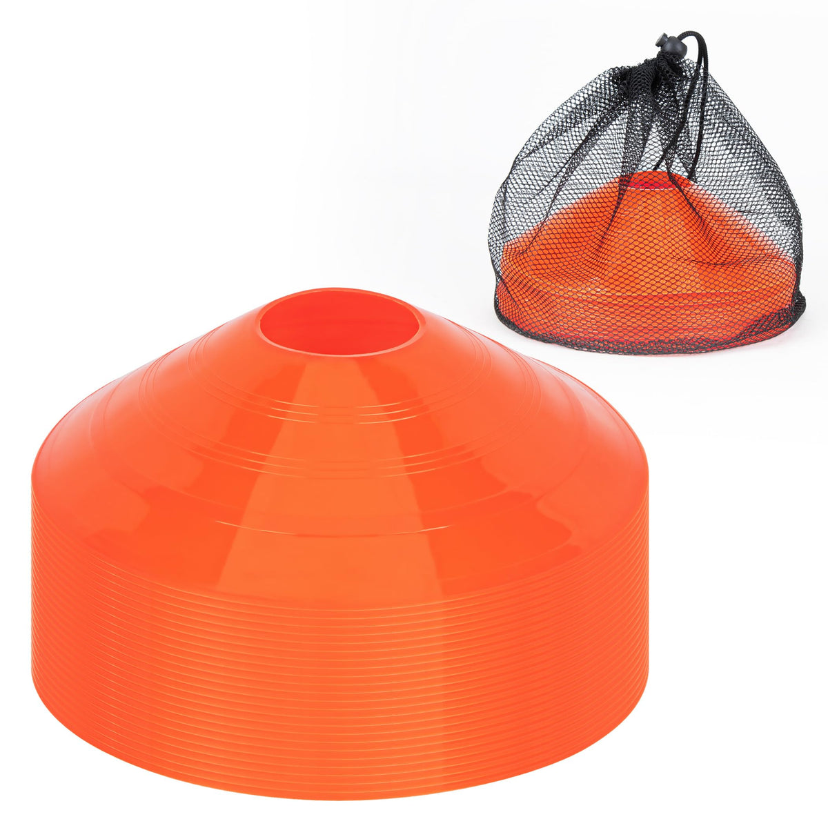 CARTMAN 24 Pack Disc Cones Agility Soccer Cones with Carry Bag, Sports Training Cones for Soccer Practice, Skating, Football, Basketball