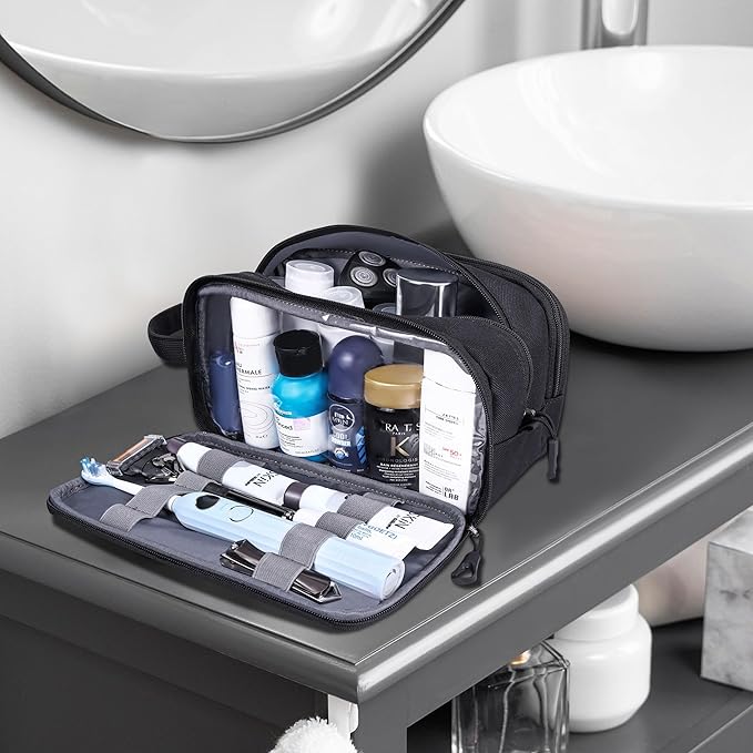 Men's Toiletry Bag, Tactical Inspired Hygiene Shaving Bath Shower Grooming Toiletries Bag for Men Water-resistant Dop Kits for Travel