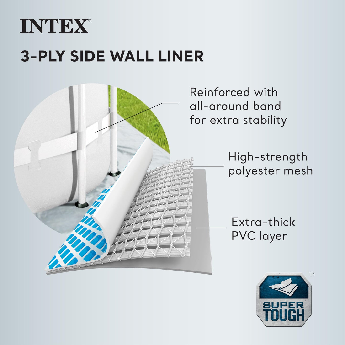 INTEX 26710EH Prism Frame Premium Above Ground Swimming Pool: 12ft x 30in – SuperTough Puncture Resistant – Rust Resistant – Easy Assemble – 1718 Gallon Capacity – Pool Only