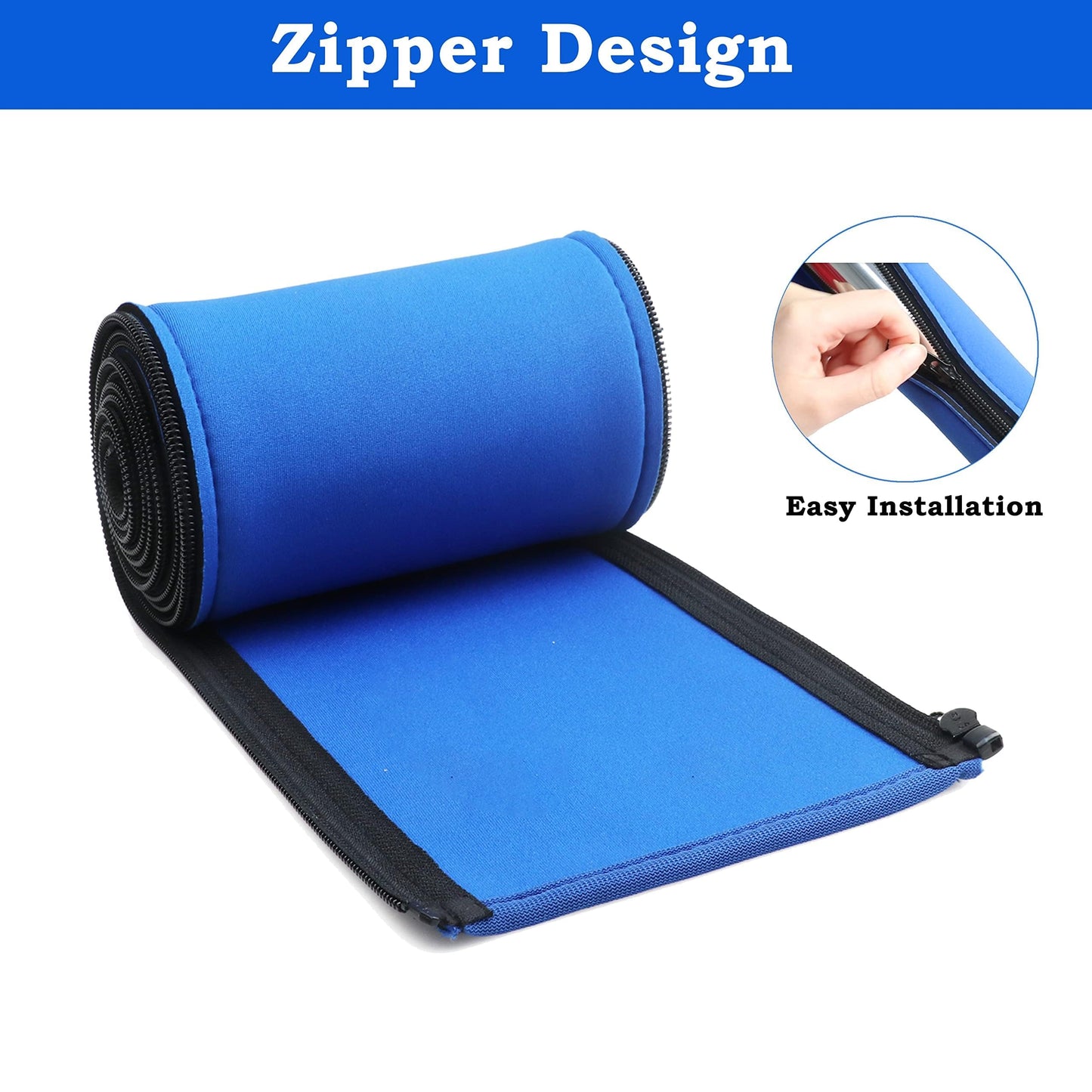 2 Pari Pool Handrail Cover - Slip Resistant Zippered Hand Grip Rail Cover, Safety Rail Grip Sleeve for Inground Swimming Pool Hand Railing Cover(4 feet, Royal Blue)