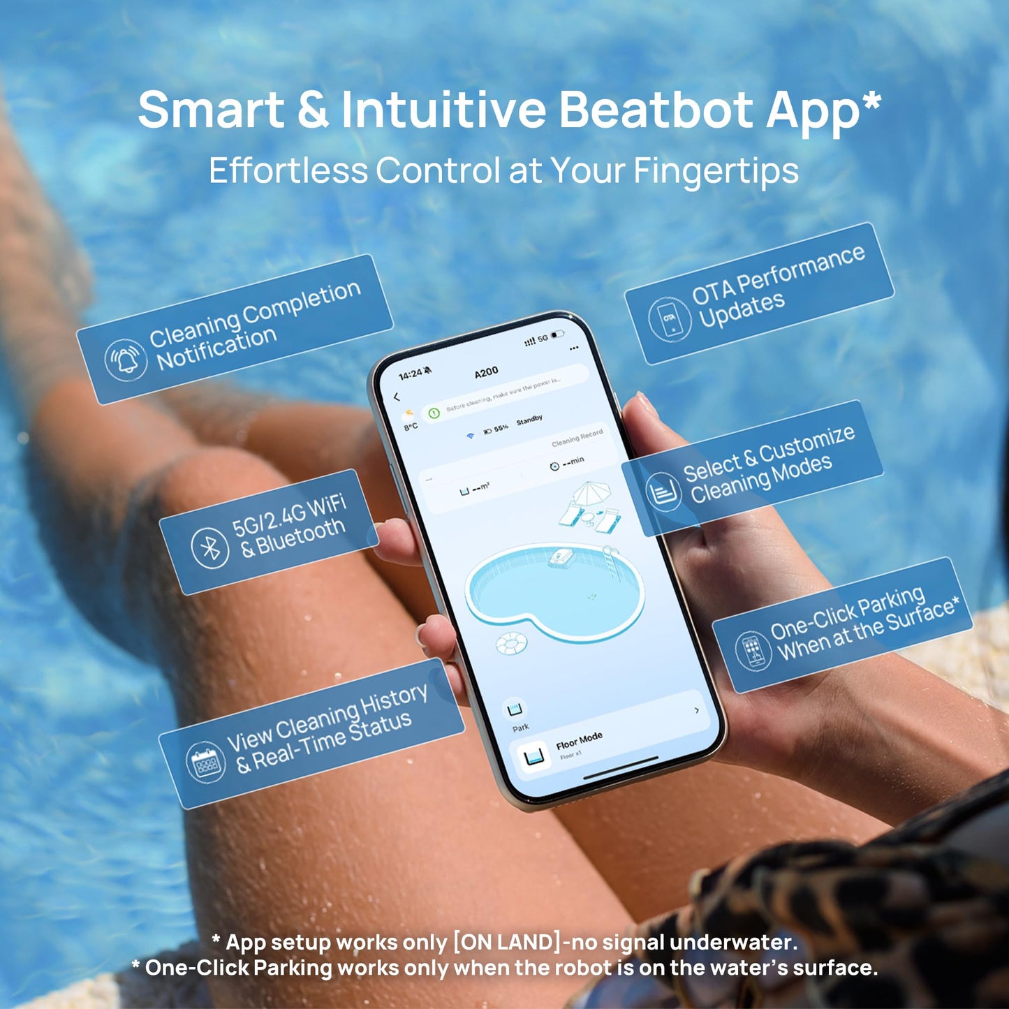 (2025 Upgrade) Beatbot AquaSense 2 Cordless Robotic Pool Vacuum Cleaner, Smart Surface Parking, Double-Pass Waterline Scrubbing, Cleans Floor, Walls and Waterline