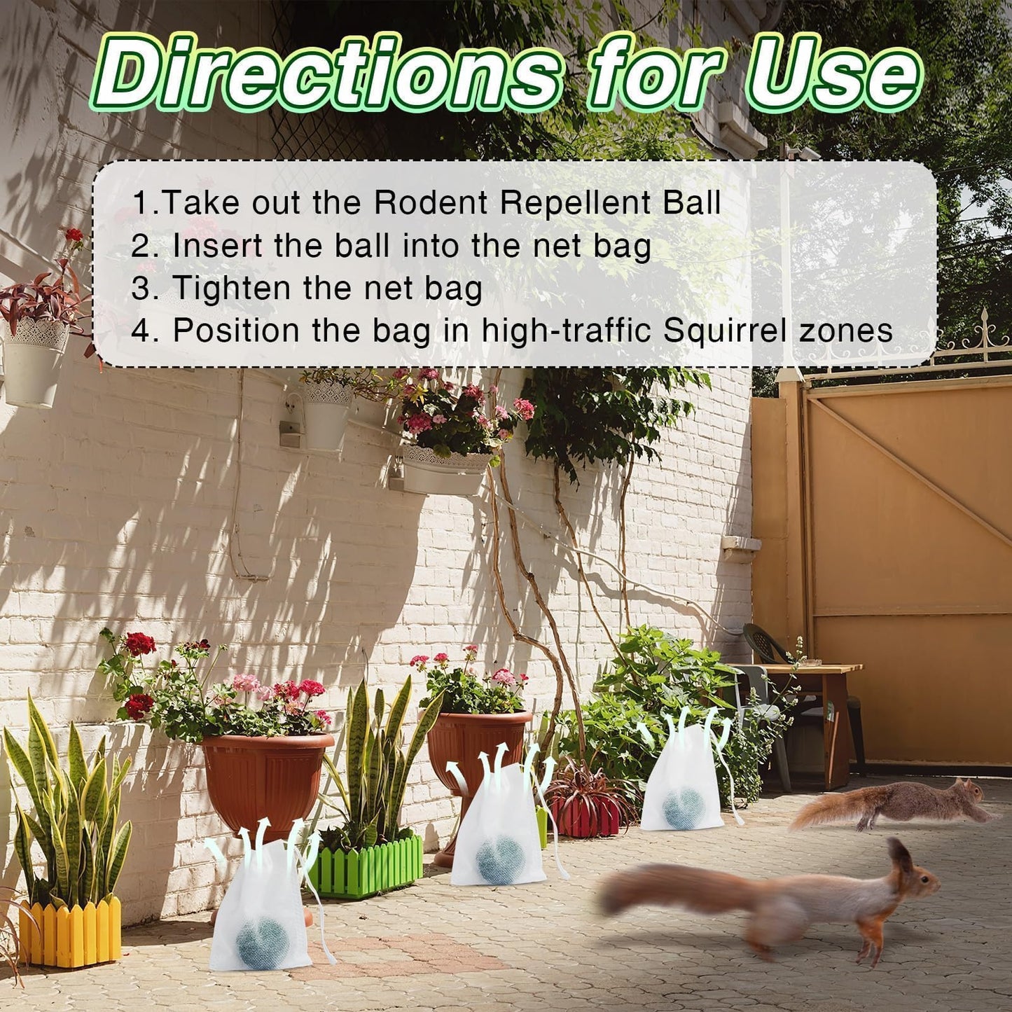 Pblovylu 24 Pack Squirrel Repellent Balls, Peppermint Oil Squirrel Deterrent for Groundhog Outdoor & Attic Use Squirrel Repeller for Garage, Garden, Safe for Family & Pets