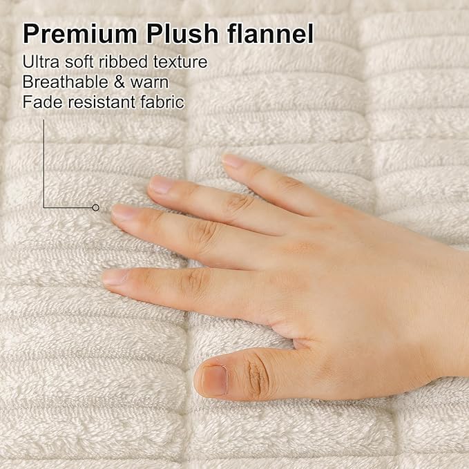 Smiry Couch Cover for Dogs Washable, Non Slip Fuzzy Pet Couch Covers for 3 Cushion Sofa Pet Friendly, Thick Soft Sofa Slipcovers Cushion Protector (White, 27.6" x 27.6")