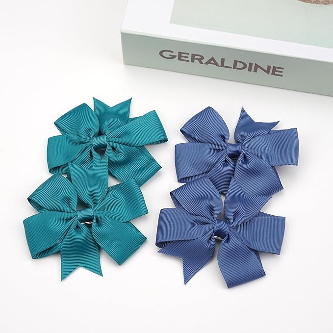 CÉLLOT 40PCS 3 Inch Boutique Grosgrain Ribbon Pinwheel Hair Bows Alligator Clips for Baby Girls Toddlers Accessories Teens In Pairs(Pastel Colors)