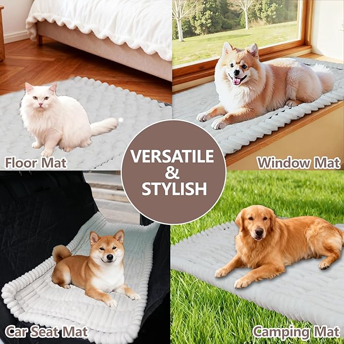 Waterproof Couch Cover for Dogs Washable,Non Slip Fuzzy Durable Couch Covers for 3 Cushion Sofa Pet Friendly Sofa Cover Dog Thick Soft Slipcovers Protector Couches Mat Bed (White, 27.6" x 59.06")