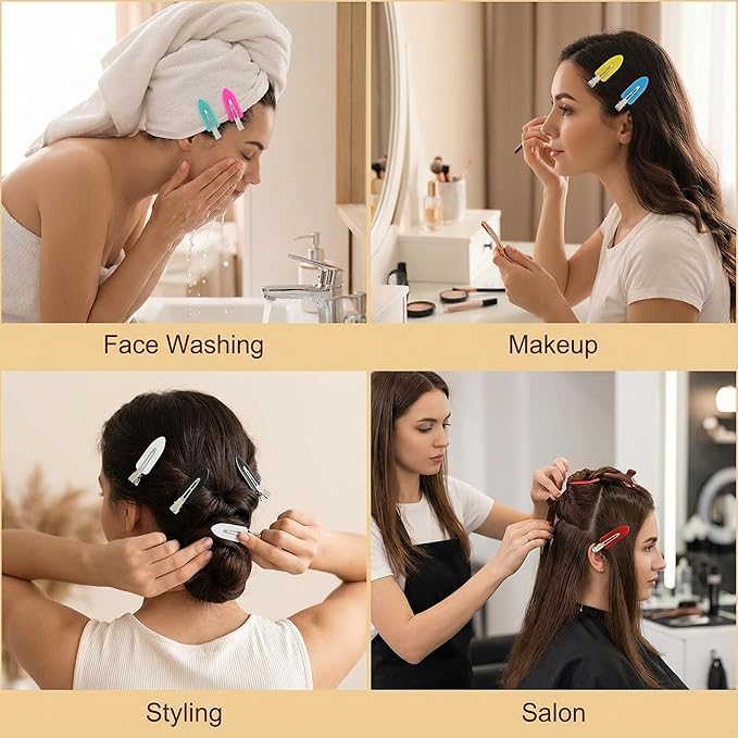 Creaseless Hair Clips for Women Styling 40Pcs Getting Ready No Crease Hair Clips for Bangs Setting No Bend Dent Makeup Clip Application Skincare Clip (medium pink)