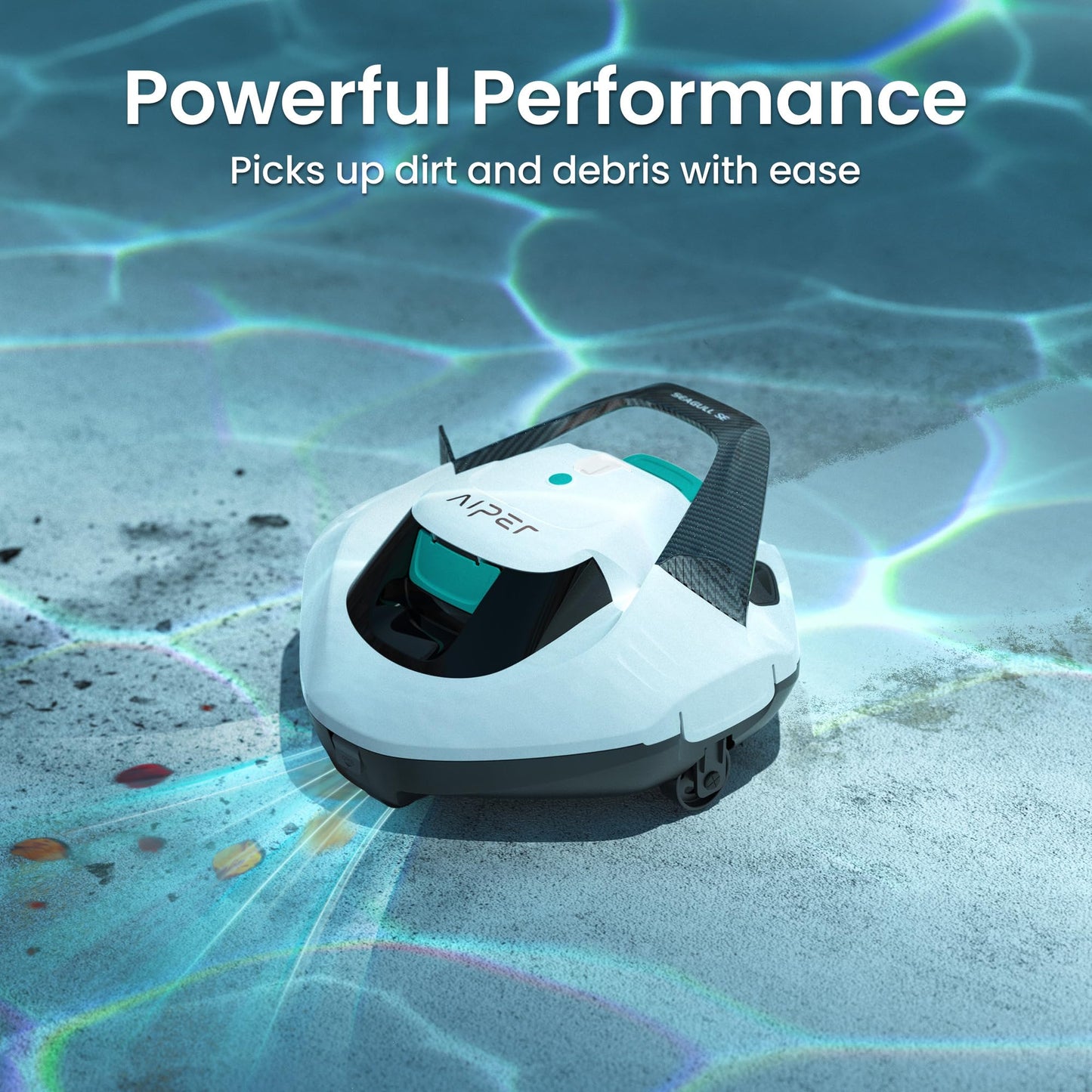 (2026 Upgrade) AIPER Seagull SE Cordless Robotic Pool Cleaner, Above Ground Pool Vacuum Lasts 100 Mins, Ideal for Flat Pools up to 860 sq.ft, Pearl (Renewed)