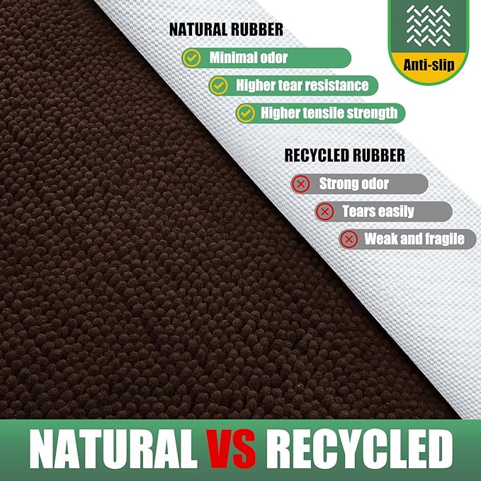 IM HOME Chenille Absorbent Outdoor Doormat 36" x 24", Washable Muddy Door Mats for Dog Non Slip Indoor Doormat Dog Mat for Muddy Paw Front Inside Doormats for Entryway Brown