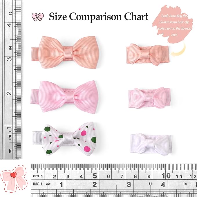 CÉLLOT 90 pcs Mini Grosgrain Ribbon Bows - Snap Clips for Baby Toddlers Infants' Fine Thin Hair