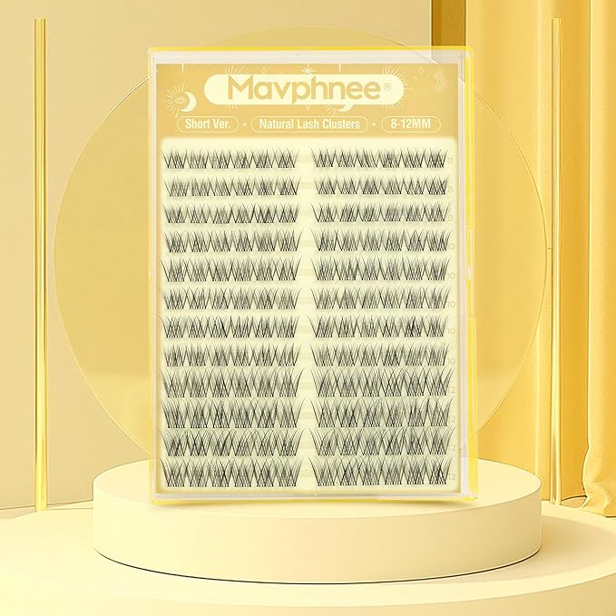 Short Lash Clusters Natural Cluster Eyelash Extensions 8-10-12MM Clear Band Cluster Lashes Extensions Wispy Individual Lashes CC-Curly Eyelash Clusters PestaÃÂ±as Postizas Naturales 144Pcs DIY Lashes