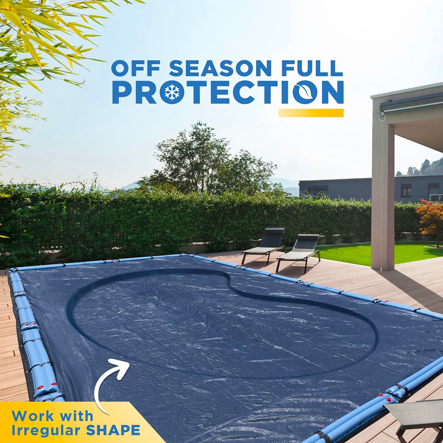 20-Ft x 40-Ft Pool Cover for Inground Pools - Rectangle Winter Cover Inground, Extra Thick Material and Durable Design, Cold and UV-Resistance, Easy Installation, Navy Blue
