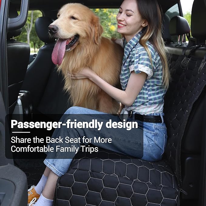 Dog Car Seat Cover for Trucks, Car Seat Cover for Back Seat Protector F150 Ram 1500, Waterproof Dog Hammock for Truck with Mesh Window Heavy Duty Seat Cover for F-Series/GMC Sierra/Silverado