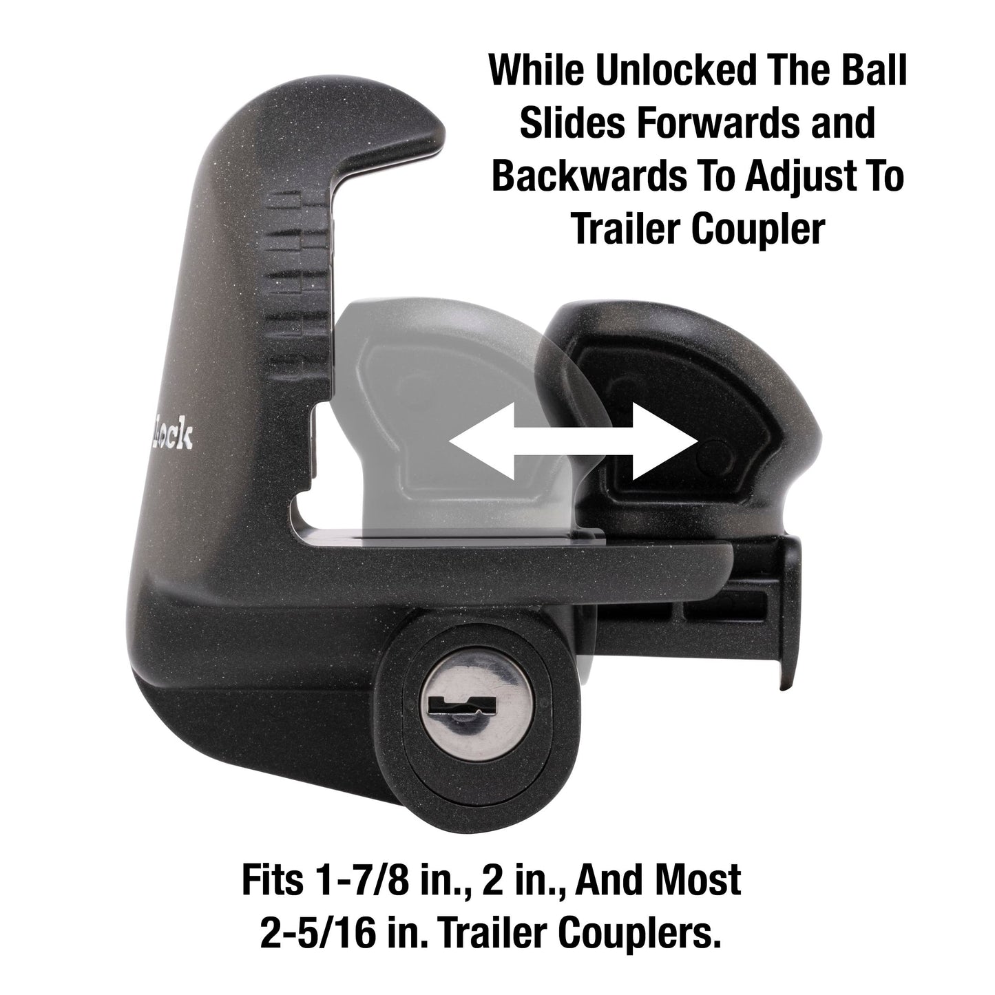 Master Lock Black Universal Size Trailer Hitch Lock, Trailer Coupler Lock for Securing RV’s, Horse Trailers, Tool Trailers and More, 379ATPY