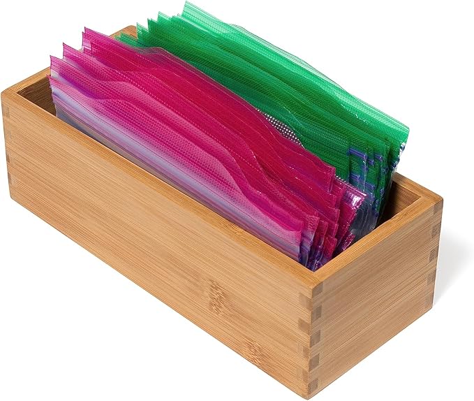 Lipper International Bamboo Wood Utensil Holder Storage Box for Cooking Tools, Makeup, or Office Supplies, 4" x 9 1/4" x 3"