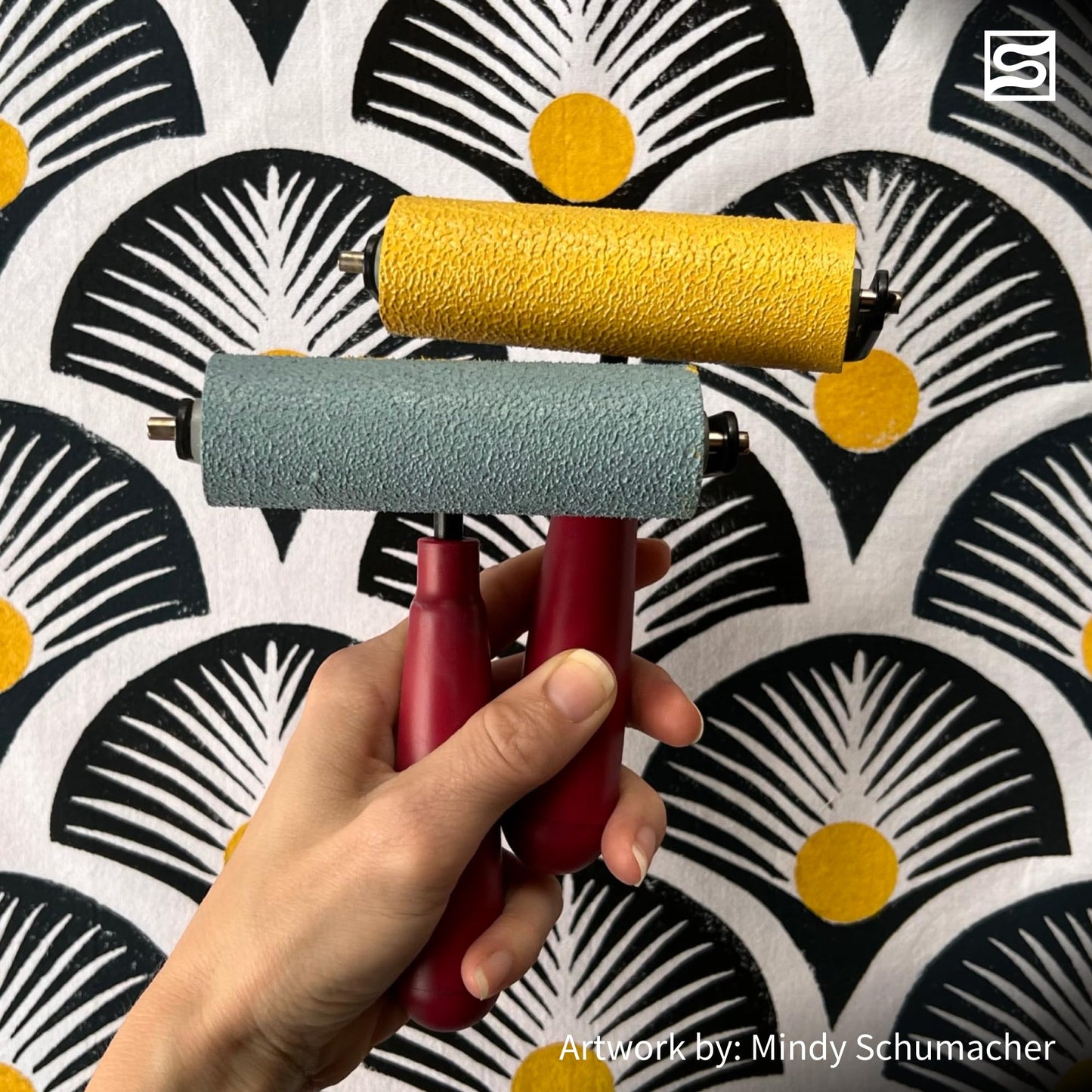 Speedball Soft Rubber Brayer, 3-Inch - Printmaking Roller Tool for Gel & Block Printing and Crafting - Made in USA