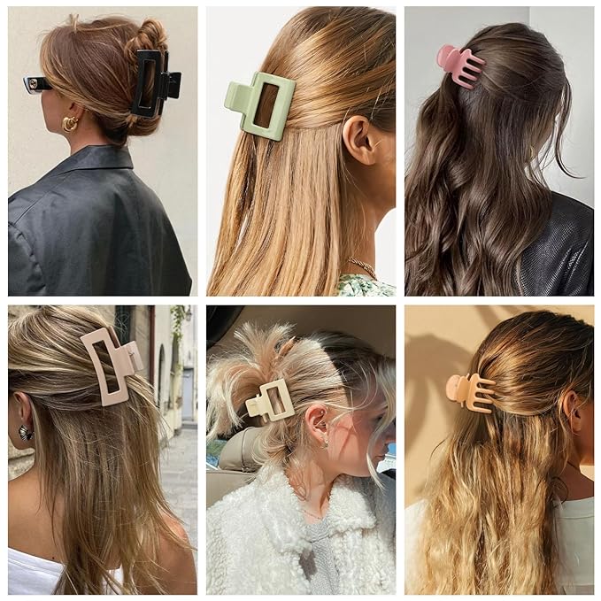12 Pcs Hair Clips for Women 3 Styles Small Medium Large Claw Clips for Thin Thick Curly Hair, Strong Hold & Non-Slip Clips, Stylish Hair Accessories Ideal Gifts for Women (Gloss Colorful)