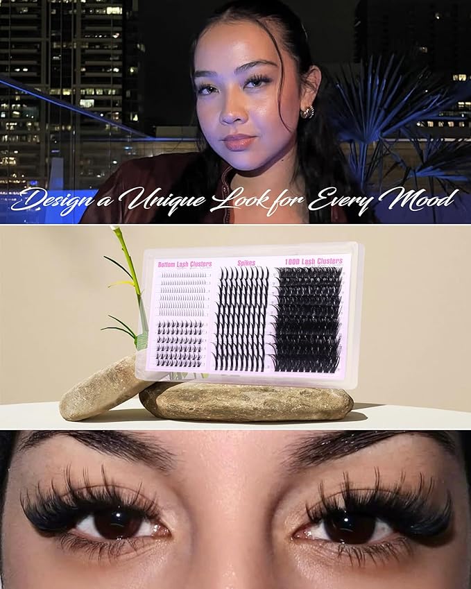 Wispy Lash Clusters with Spikes Volume Eyelash Clusters with 2 Styles Bottom Lashes 100D Mink Cluster Eyelash Extensions 380PCS Spiky Individual Lashes with Bottom Lash Clusters by Boahankuke
