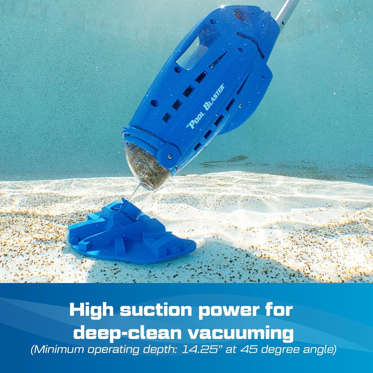 POOL BLASTER Millennium Cordless Pool Vacuum for Above Ground Pools w/Pole Set, High Capacity, Strong Suction, Handheld Rechargeable Swimming Pool Vacuum for Inground Pools, Hoseless, by Water Tech