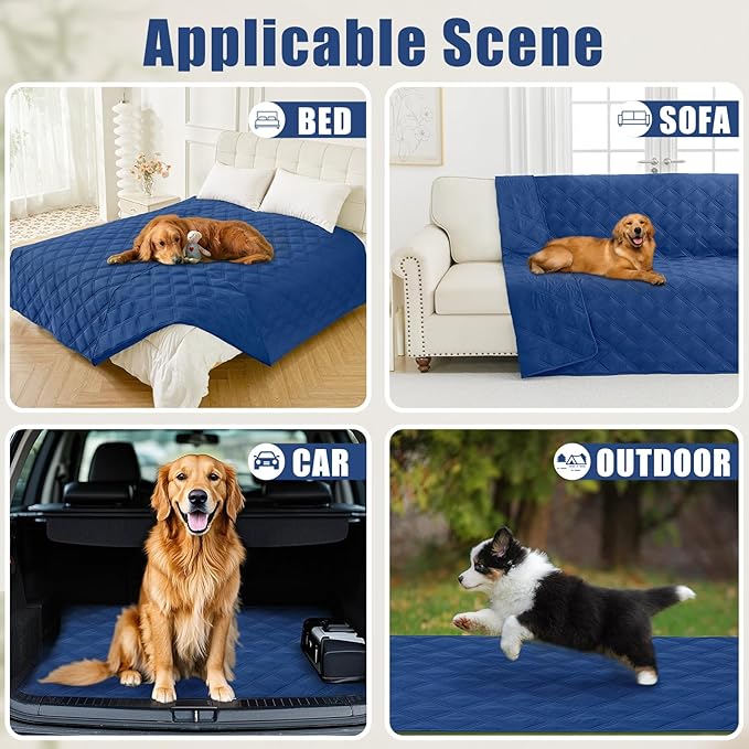 Smiry Waterproof Dog Bed Cover Blanket 30x70, Soft Reversible Pet Blanket, Washable Leakproof Cats Dogs Couch Cover for Sofa, Couch, Furniture, Navy/Navy