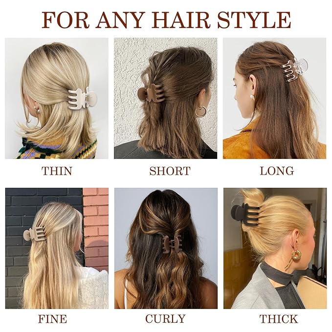 12Pcs Hair Clips for Women 1.8 Inch Small Claw Clips for Thin Hair Medium Hair Claw Clips for Thick Hair Accessories for Women Girls (Transparent)