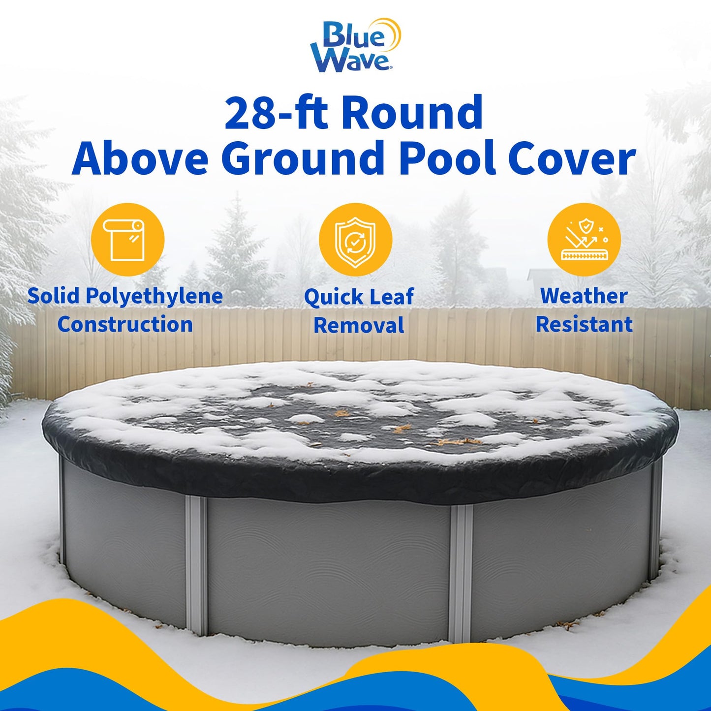 Blue Wave 8-Year 28-ft Round Above Ground Pool Winter Cover