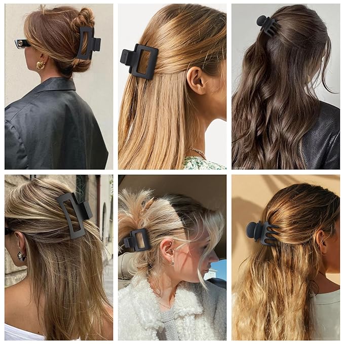 3 Styles Hair Clips for Women Small Medium Big Claw Clips for Thin Thick Hair 12 Pcs Hair Claw Clips Hair Clips Combination Hair Accessories for Women (Black)