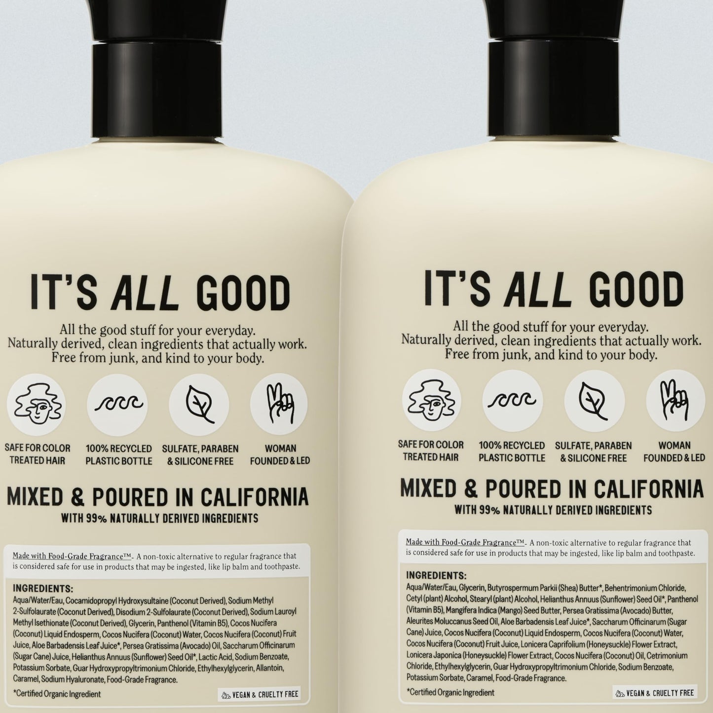 California Naturals Coconut Shampoo & Conditioner Set, Natural, Vegan, Cruelty, Silicone, Paraben, and Sulfate Free Shampoo, All Hair Types, 20 Fl Oz (Pack of 2), Classic Clean Coconut