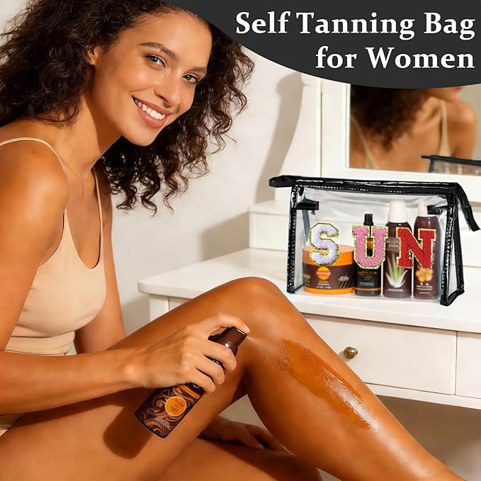 COSHAYSOO Sunscreen Bag Clear Makeup Toiletry Pouch Beach Vacation Essentials for Women Teen Girls Easter Basket Stuffers Gifts Summer Pool Travel Must Have Accessories Waterproof Stuff
