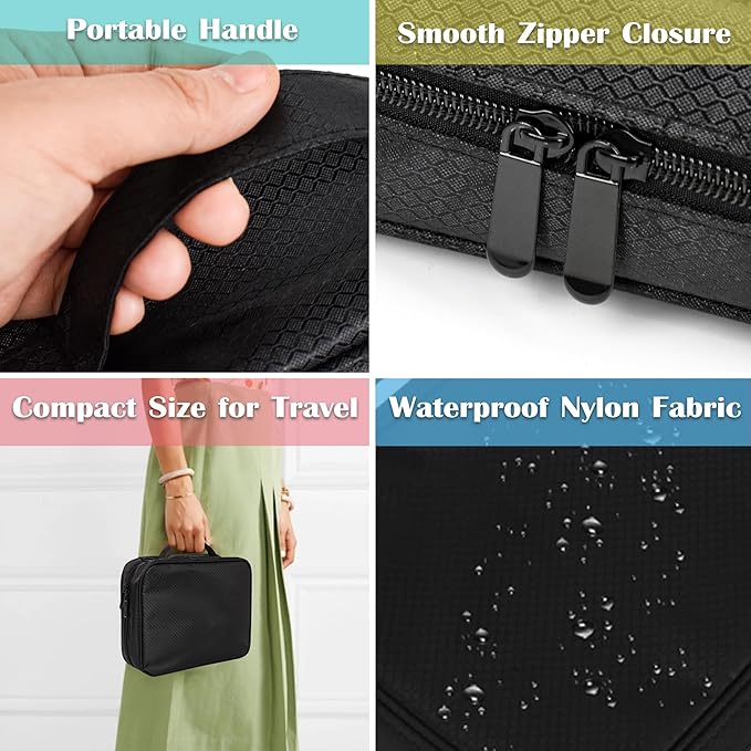 Travel Jewelry Organizer Case,Jewelry Bags Jewelry Storage Book Binder with Clear Zipper Velvet Pouch for Traveling,Earrings, Rings, Necklace, Bracelet