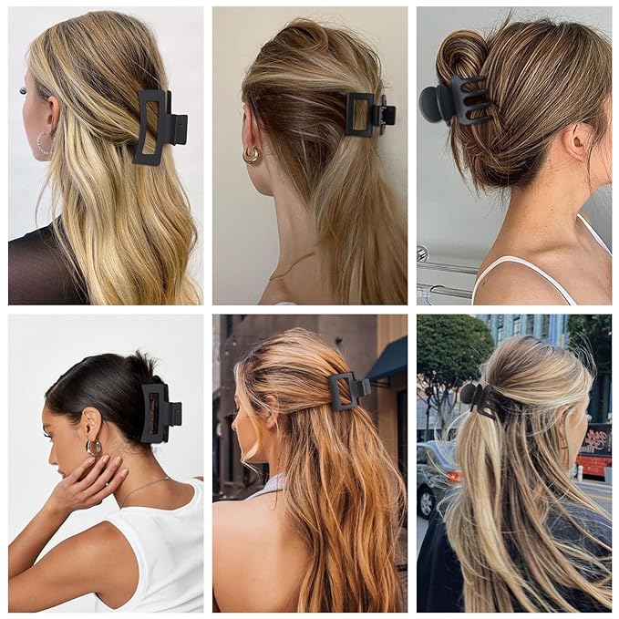 3 Styles Hair Clips for Women Small Medium Big Claw Clips for Thin Thick Hair 12 Pcs Hair Claw Clips Hair Clips Combination Hair Accessories for Women (Black)