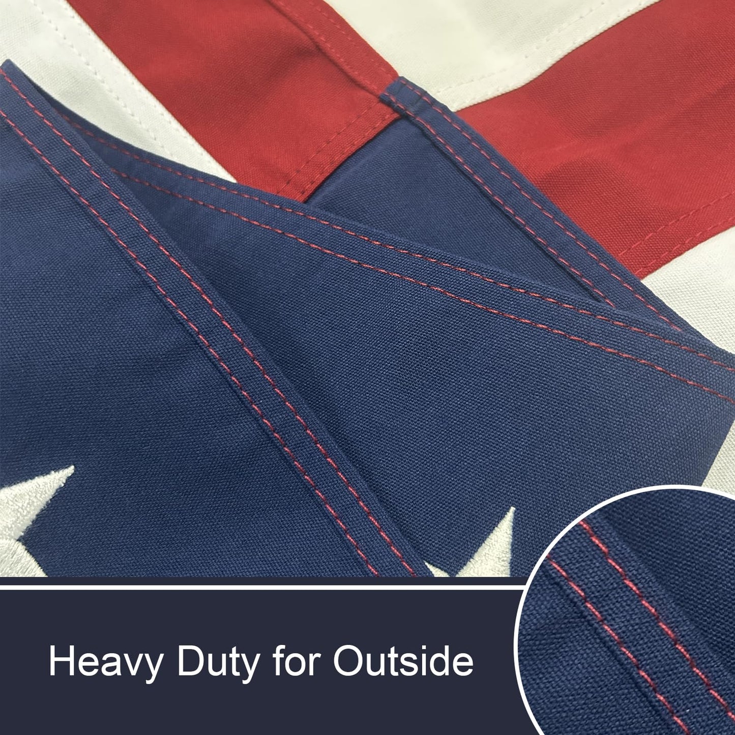 Bradford Cotton American Flag 3x5 ft for Outside, Heavy Duty Embroidered America USA Flags Soft Cloth Material, Vivid Color US United State Flag with 2 Brass Grommets