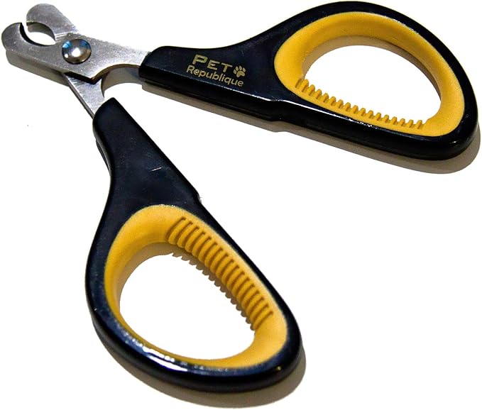Cat Nail Clippers by Pet Republique Ã¢ÂÂ Professional Stainless-Steel Nail Clipper for Cats, Kittens, Hamster, Rabbits, Birds, & Small Breed Animals Claw Trimmer (Black+Yellow)