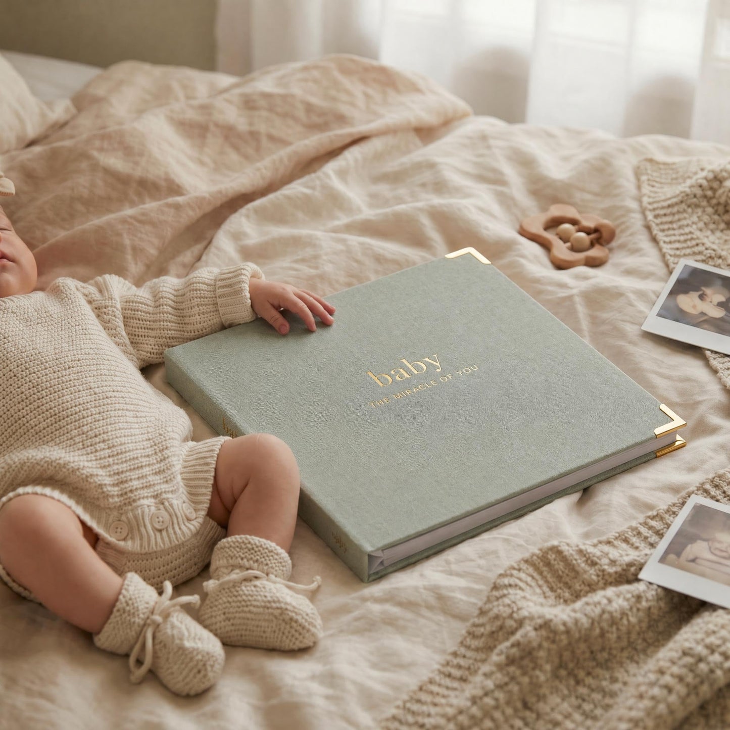 Keepsake Baby Memory Book for Boys and Girls – Timeless First 5 Year Baby Book – Neutral Journal Scrapbook or Photo Album - Record a Milestone for Every Event from Birth to Age 5