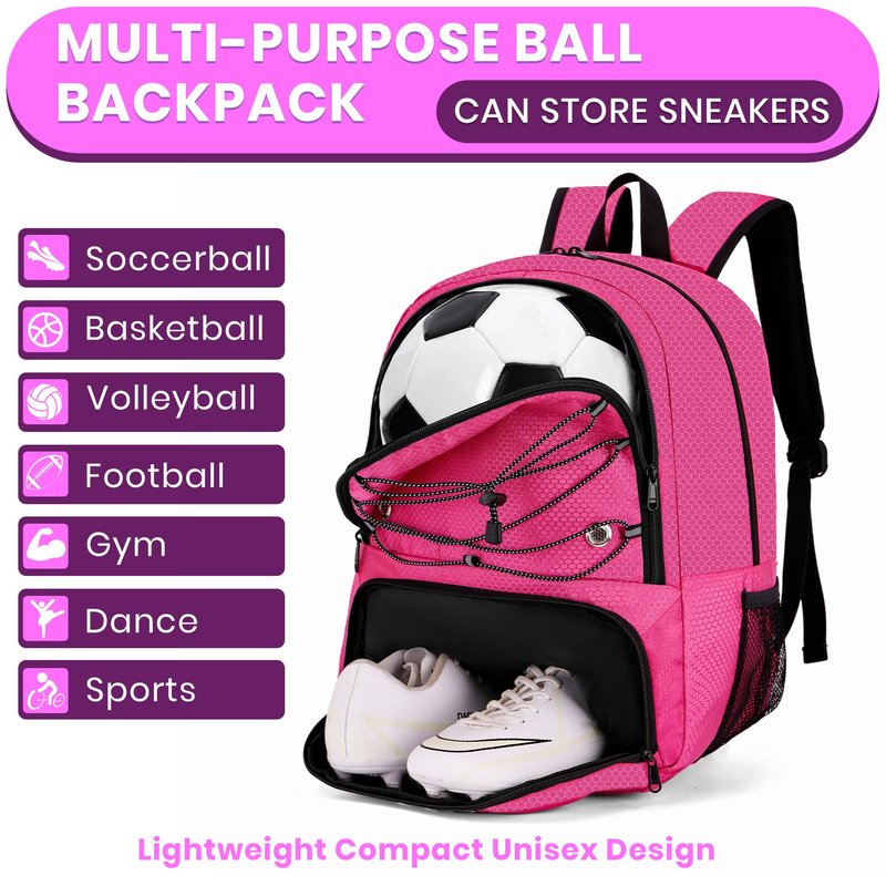 Hsmihair Youth Soccer Bag-Soccer Backpack&Backpack for Football Basketball,with Ball Compartment Separate Cleat Package