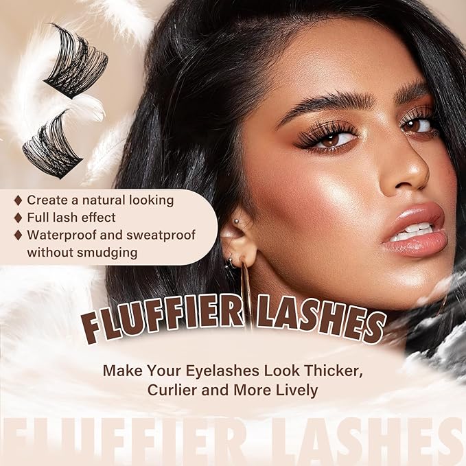 JMS&JMS Lash Clusters Kit Lash Extension Kit with Lash Bond and Seal Eyelash Applictor Lash Extension Kit for Beginner (MISS BELLA-8-18mix)