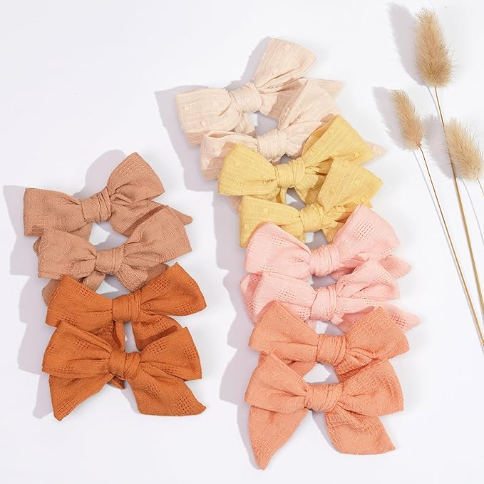 CÉLLOT 40 Pieces Girls Hair Bows Linen Fabric Bows Alligator Clips Hair Accessories for Little Girls Toddlers Kids and Teens