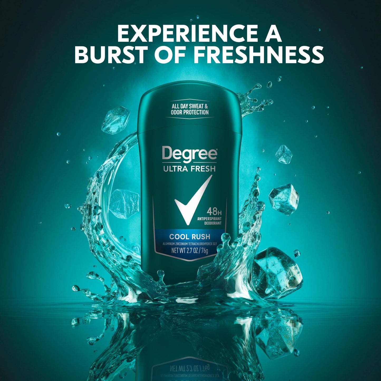 Degree Men Ultra Fresh Antiperspirant Deodorant Stick for Men 4 Pack Cool Rush 2.7 oz