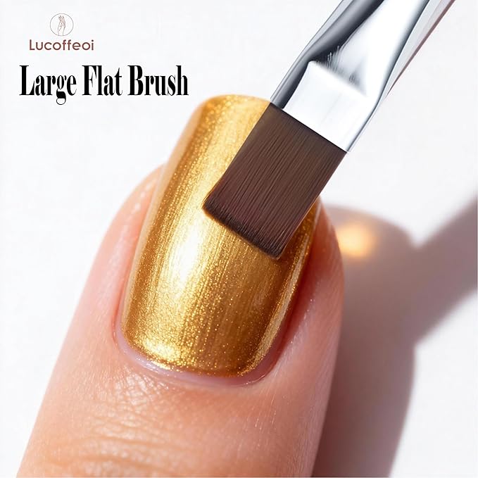 Large Flat Acrylic Nail Brush-Wide Head for Builder Base Gel & Smooth Application