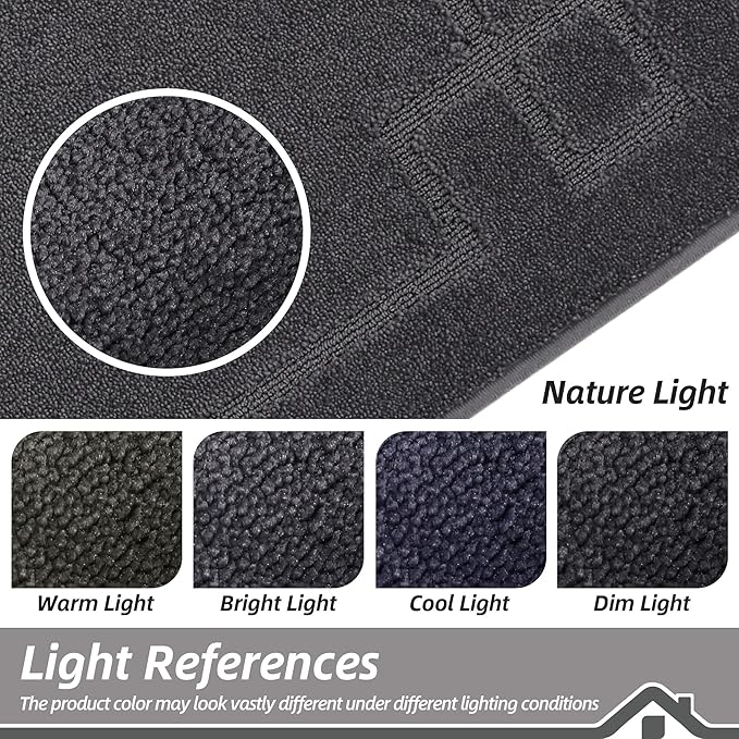 BEQHAUSE Door Mat 32" x 48", Non-Slip Door Mats Indoor Entryway Rugs Washable Low-Profile Absorbent and Stain Resist Floor Mats, Dog Door Mat for Front Back Door, Mud Wet Shoes & Paws, Dark Grey