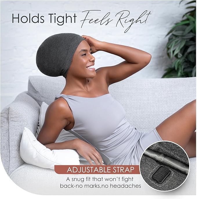 CAPLORD Satin Bonnet for Sleeping, Curly Hair Wrap Sleep for Men, Adjustable Silk Beanies for Women, Silk Hair Bonnet