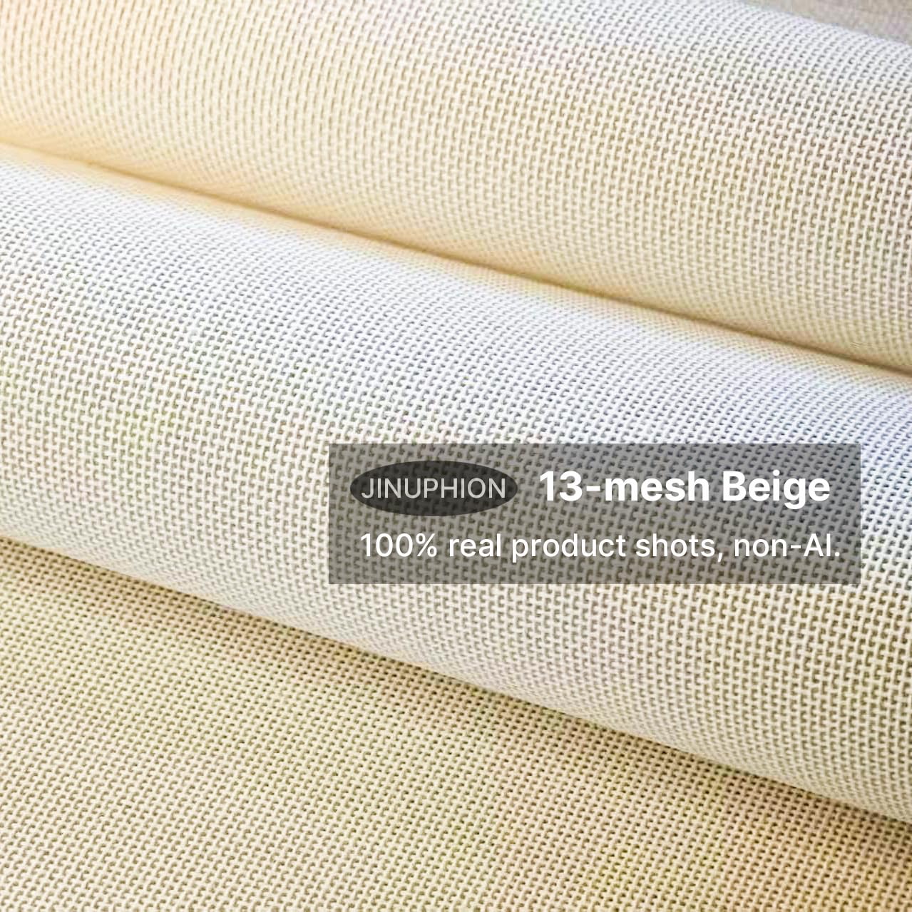 Needlepoint Canvas, 13-Mesh, 20" X 17", Beige Needlepoint Canvas Embroidery Blank Cloth