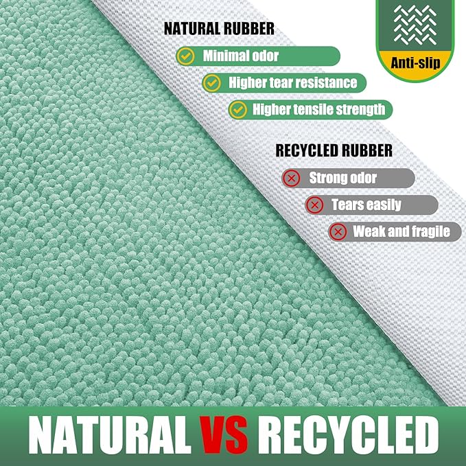 IM HOME Chenille Absorbent Outdoor Doormat 48" x 30", Washable Muddy Door Mats for Dog Non Slip Indoor Doormat Dog Mat for Muddy Paw Front Inside Doormats for Entryway Seafoam Green