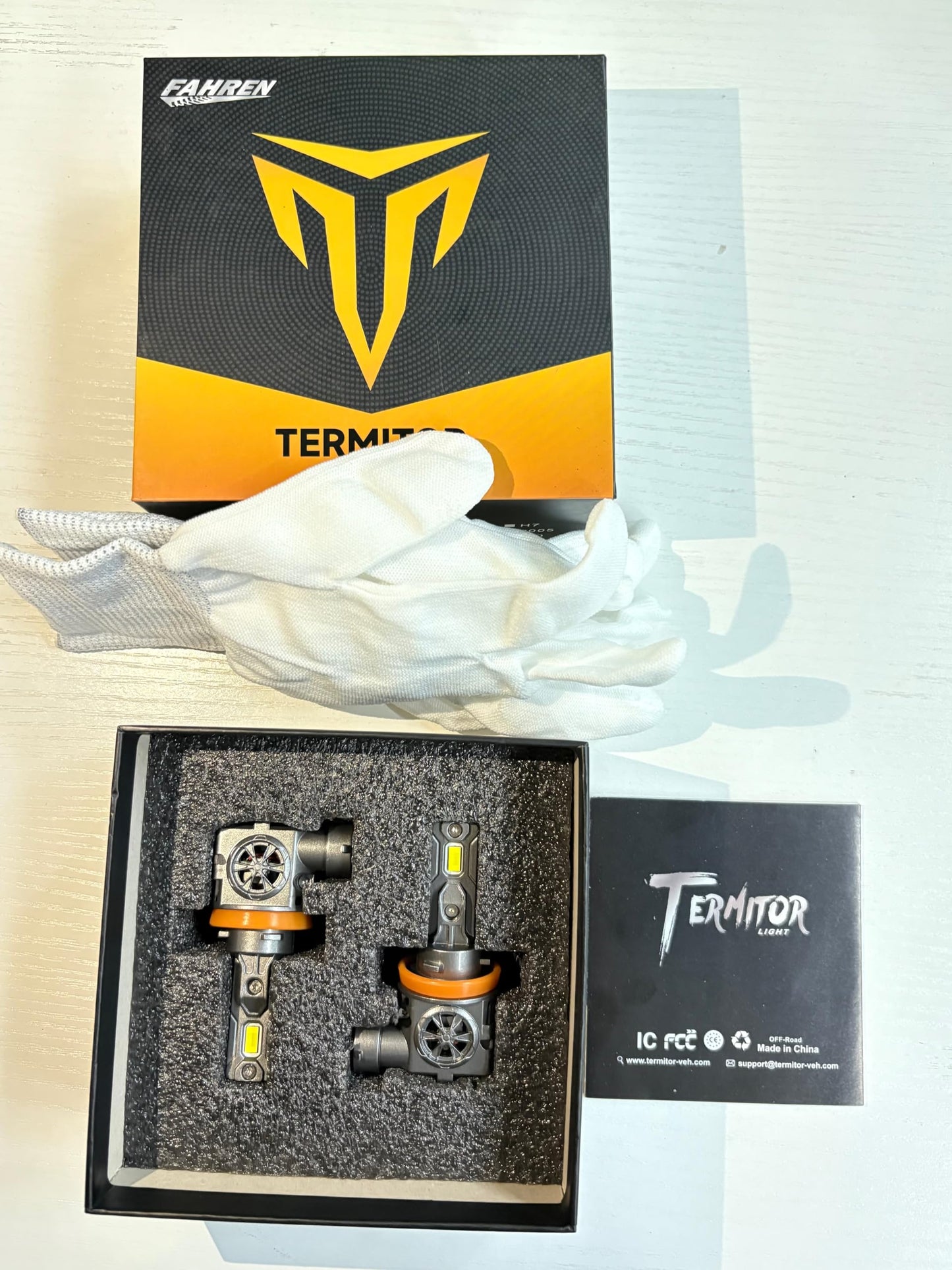 Termitor H11/H9/H8 Bulbs, 50,000LM 10X Ultra-Brightness, Real 1:1 Halogen Mini Size, 6500K Cool White H11 Fog Light Conversion Kits, 10-Year Extended Lifespan, Plug and Play, Pack of 2